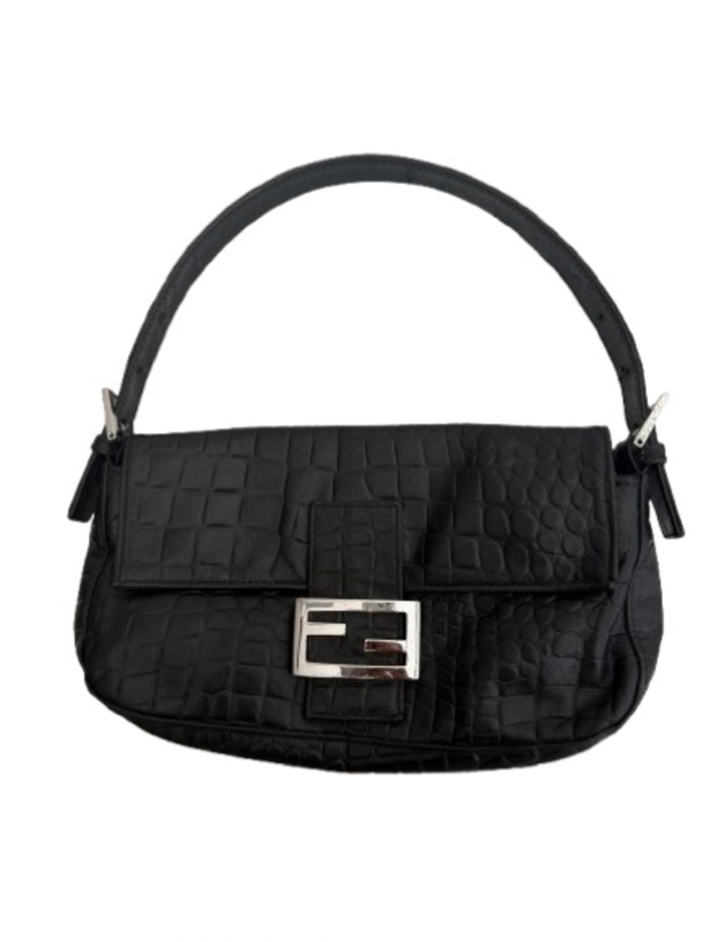 RARE Fendi Black Croc Baguette
